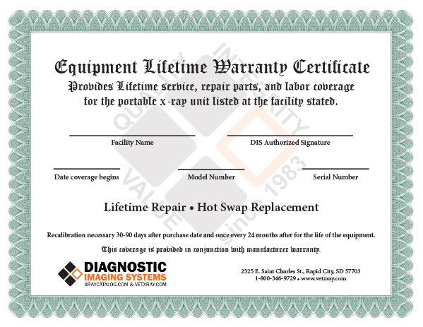lifetime warranty certificate